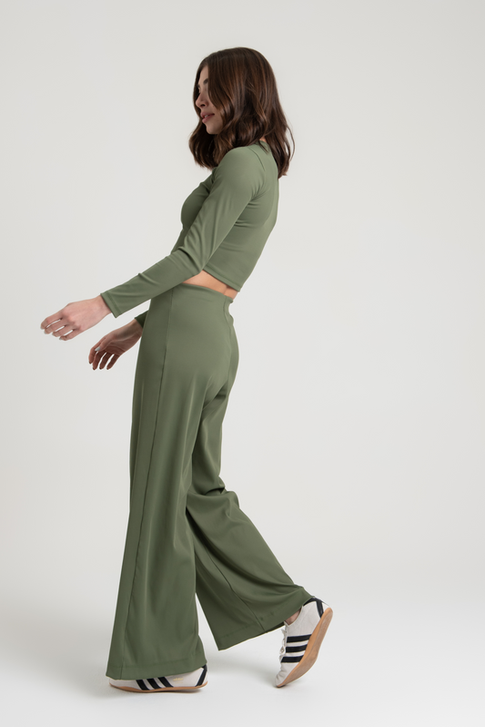 Calça Wide Leg Verde