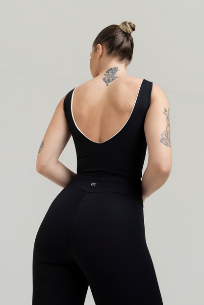 Top Isadora Preto e Marfim *opaco *reversível