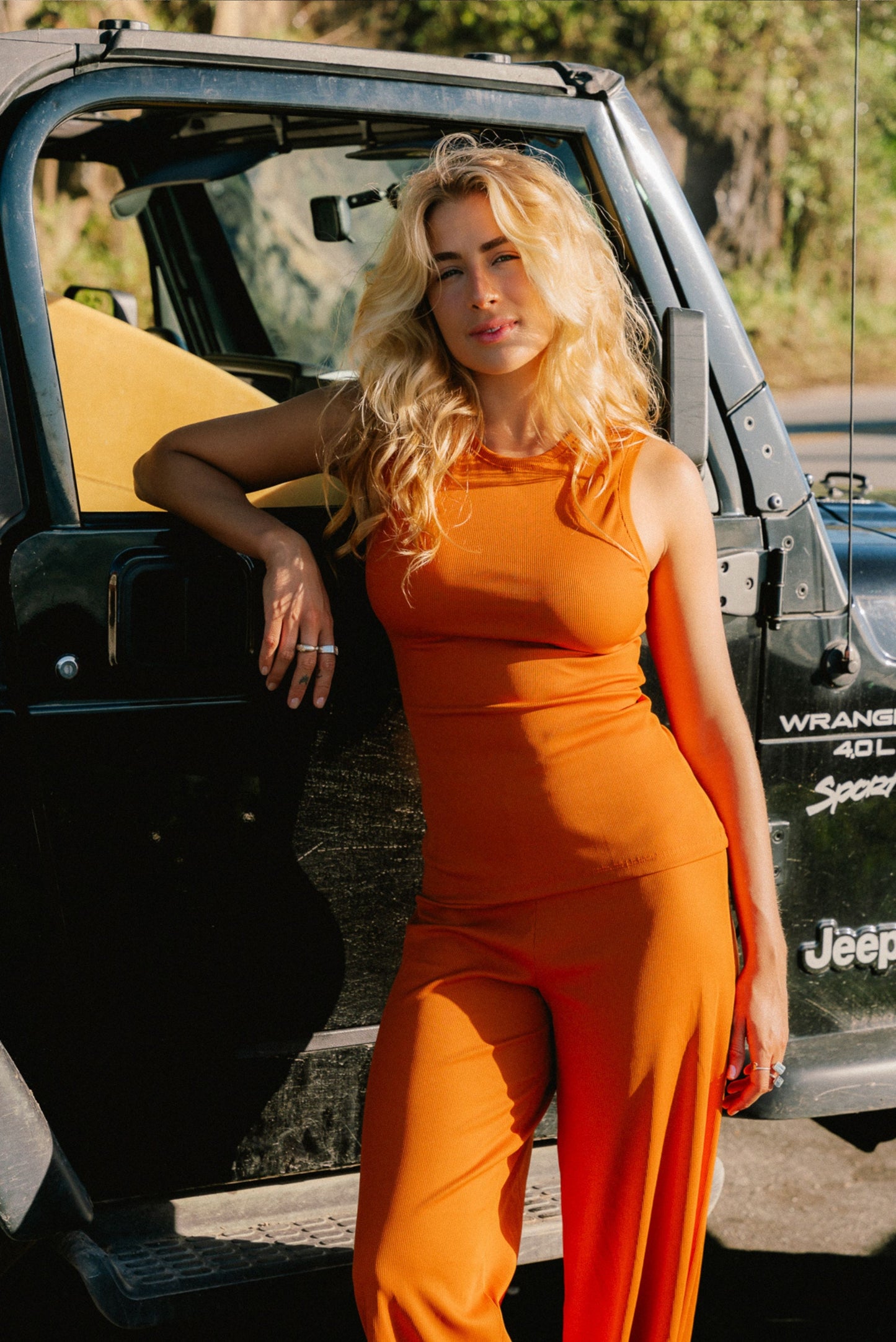 Calça Wide Leg Ocre