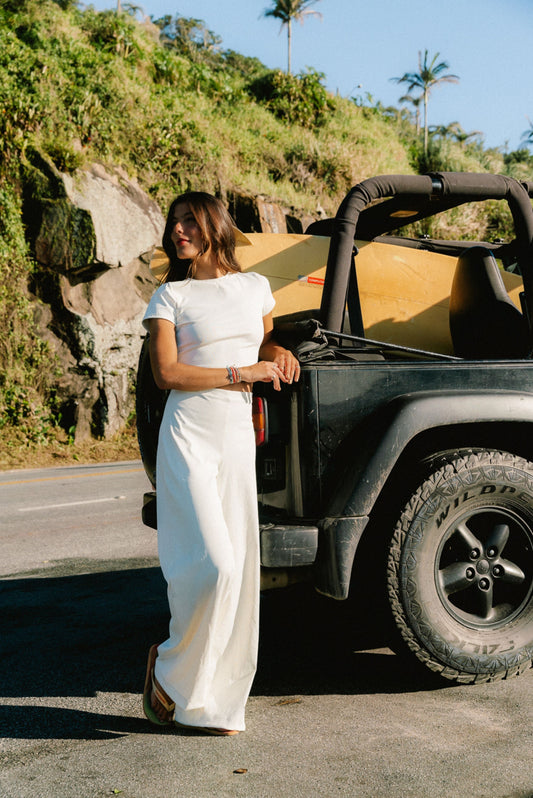 Calça Wide Leg Off White