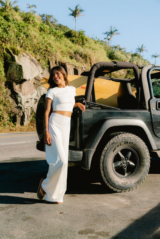 Calça Wide Leg Off White