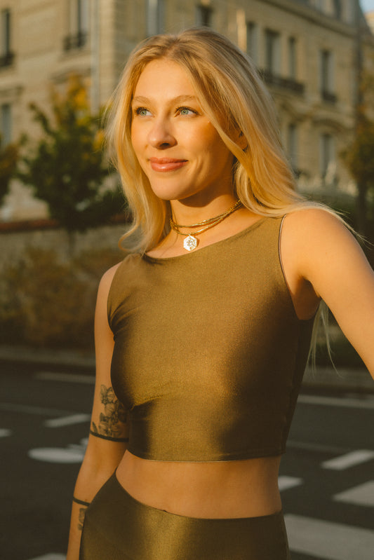 Top Isadora Kangra e Amaranto *brilho *reversível