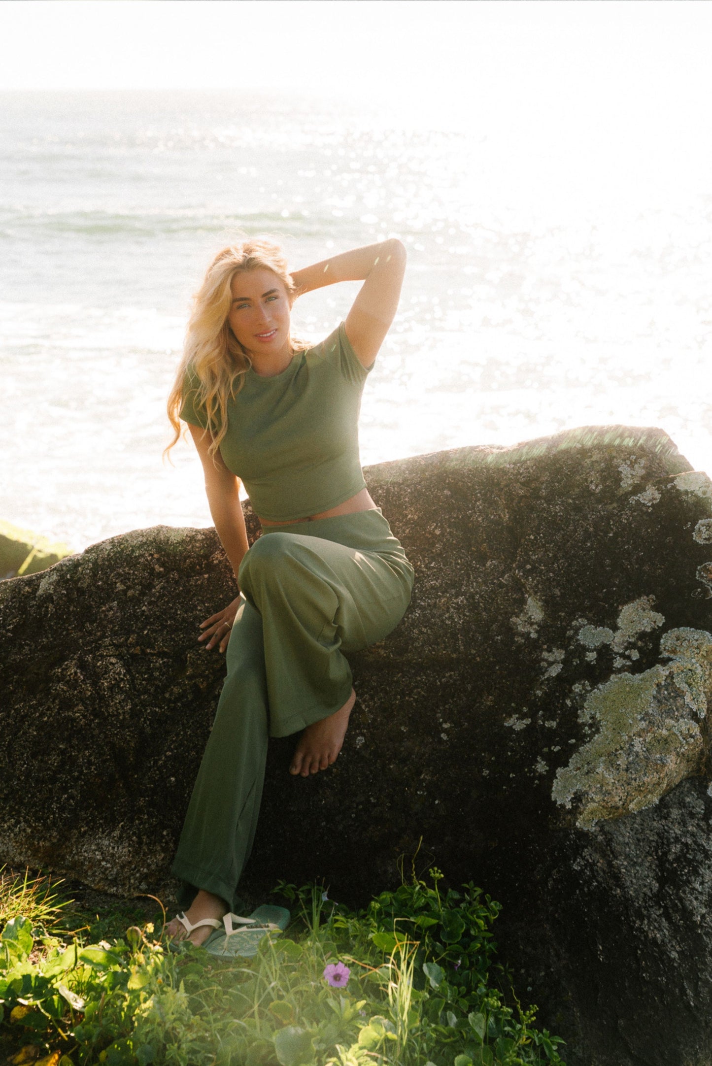 Calça Wide Leg Verde