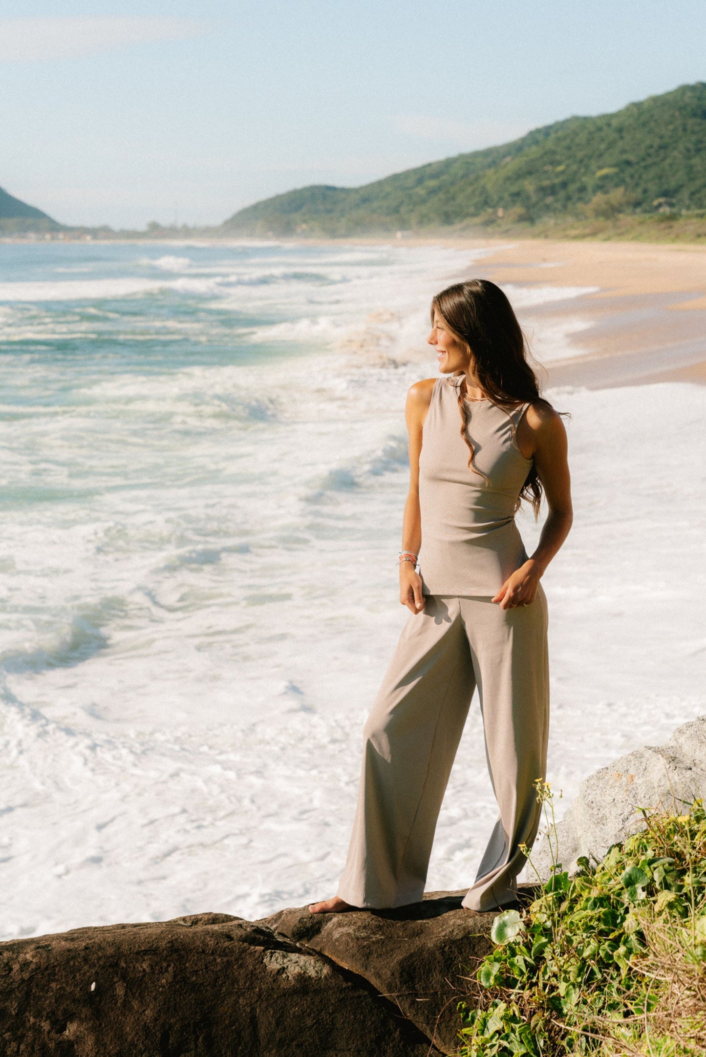 Calça Wide Leg Mocaccino