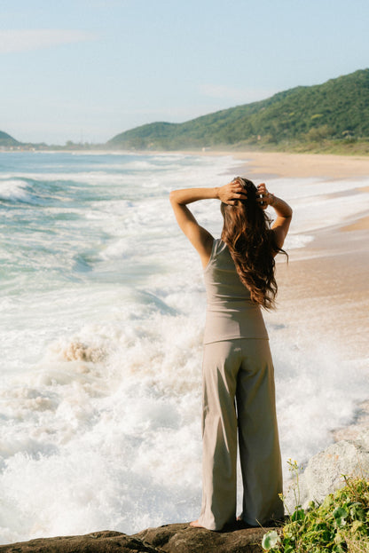 Calça Wide Leg Mocaccino