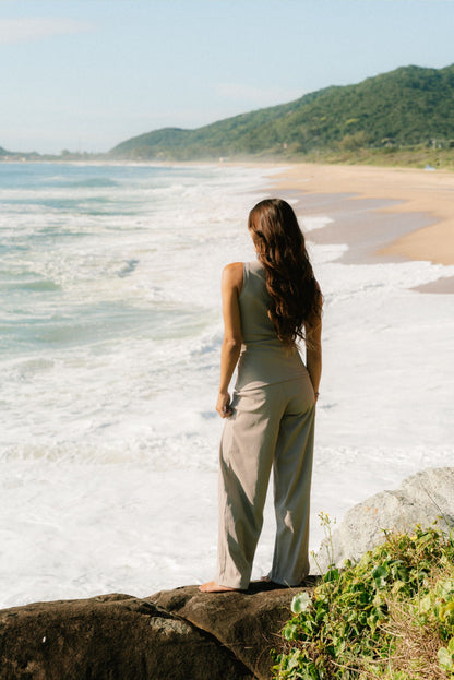 Calça Wide Leg Mocaccino