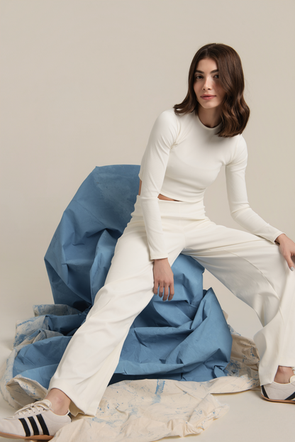 Calça Wide Leg Off White